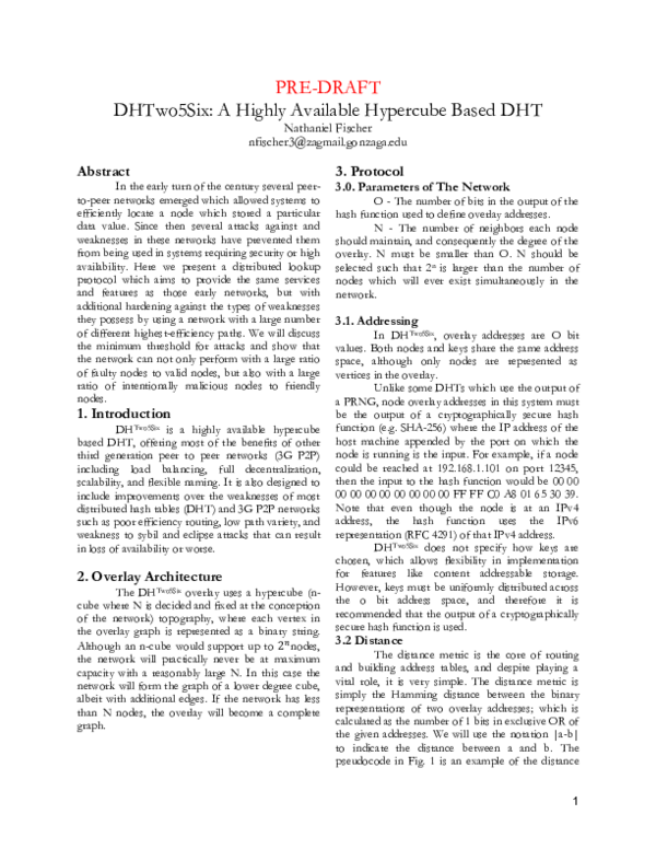 (PDF) DH256: A Highly Available Hypercube Based DHT