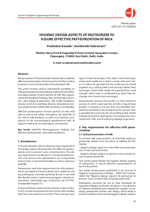 Milk pasteurization temperatures image