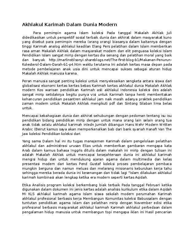 Doc Akhlakul Karimah Dalam Dunia Modern Fyah Jh Academia Edu