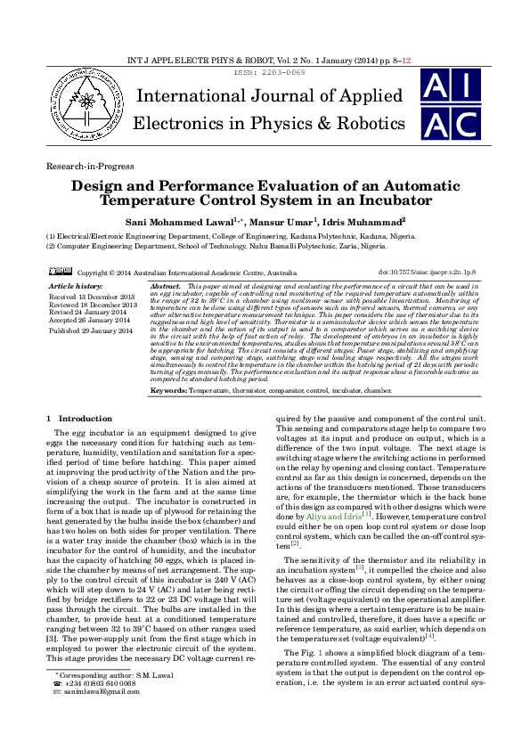 (PDF) Design and Performance Evaluation of an Automatic Temperature ...