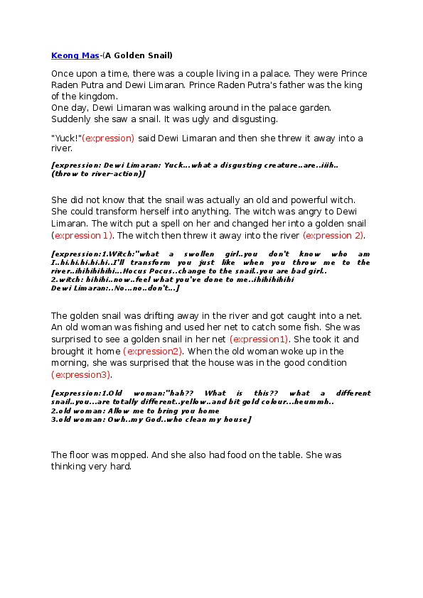 (DOC) Keong Mas(A Golden Snail) story telling Nindy (DOC) Keong Mas(A Golden Snail) story telling Nindy