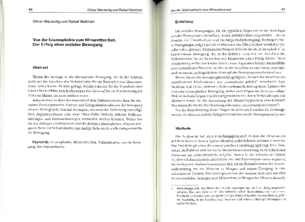 Pdf Von Der Islamophobie Zum Minarettverbot Der Erfolg Einer Sozialen Bewegung Oliver Wackerlig Academia Edu