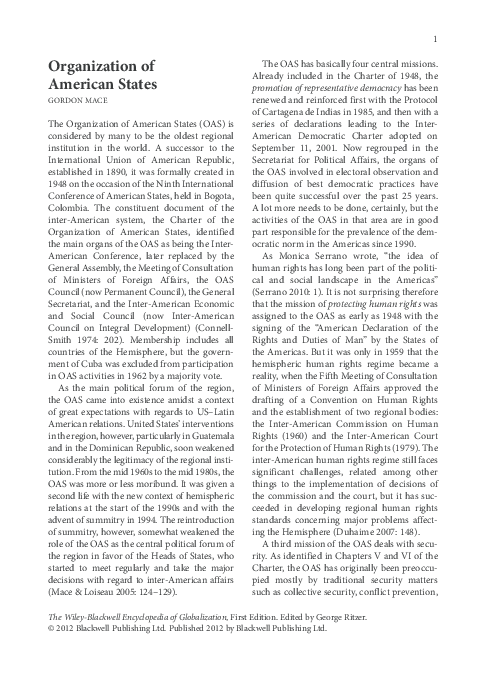 (PDF) Organization of American States