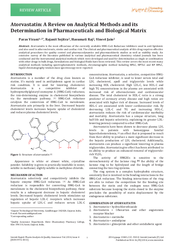 Atorvastatin mechanism of action picture