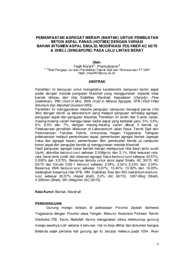 (PDF) VARIABEL KONTROL VARIABEL TERIKAT Berat Jenis Campuran Stabilitas