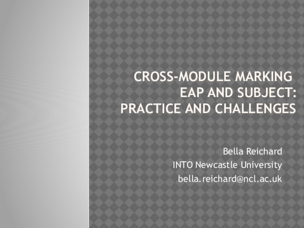 (PPT) Cross-module marking EAP and Subject: Practice and challenges