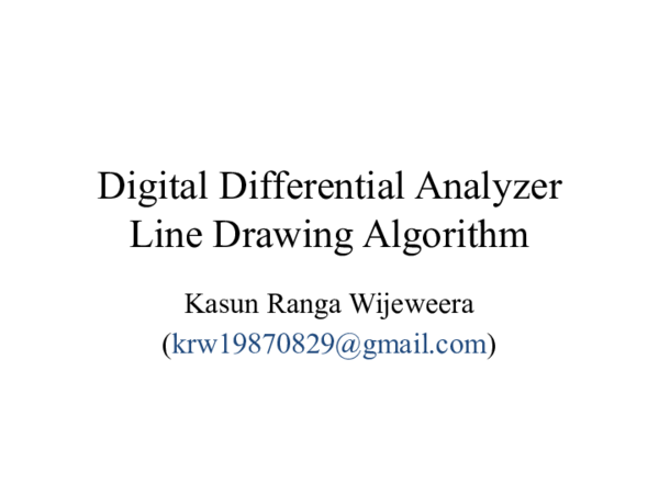 (PPT) Digital Differential Analyzer Line Drawing Algorithm
