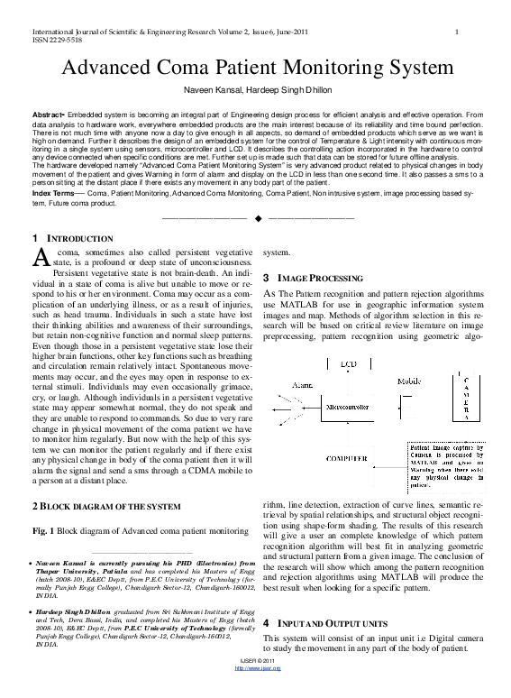 (PDF) Advanced Coma Patient Monitoring System preethi sk Academia.edu