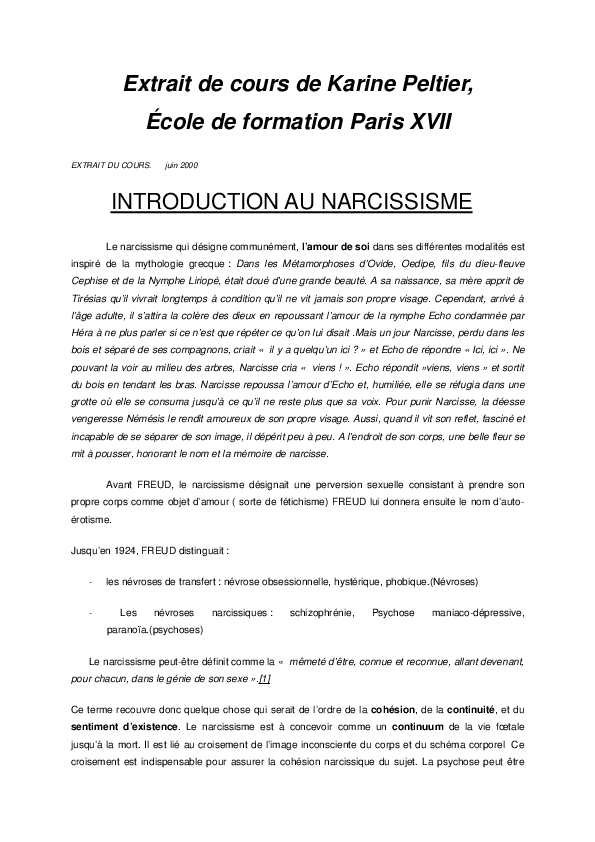 Freud on narcissism summary picture