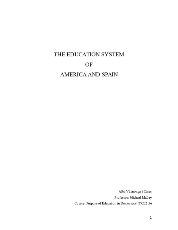 (DOC) THE EDUCATION SYSTEM OF AMERICA AND SPAIN