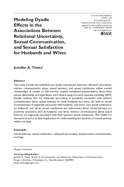 (PDF) Modeling dyadic effects in the associations between relational ...