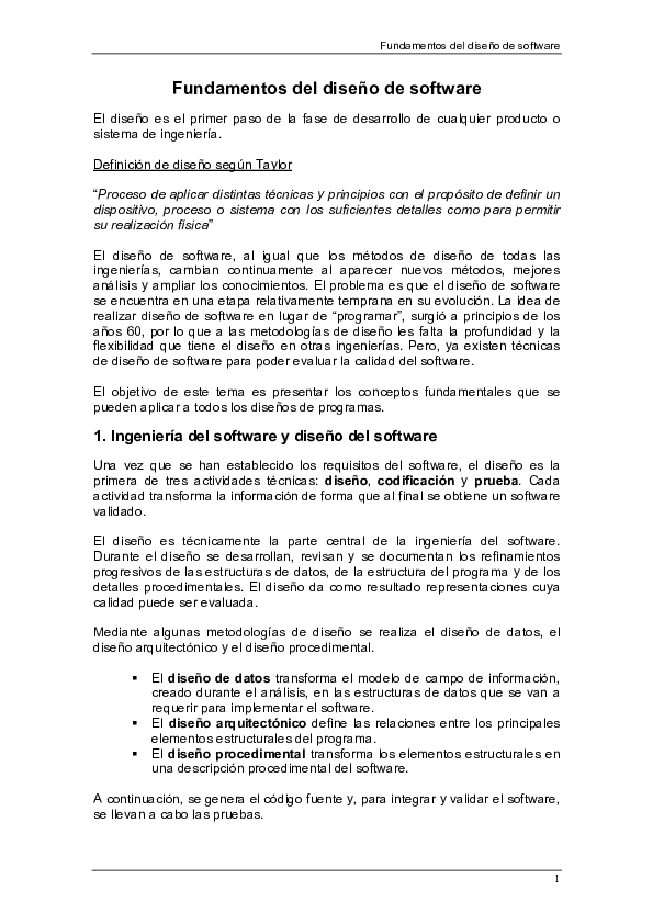(PDF) Fundamentos Diseño de Software