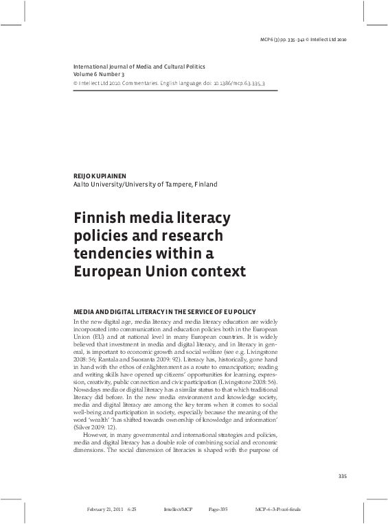 English for Media Literacy