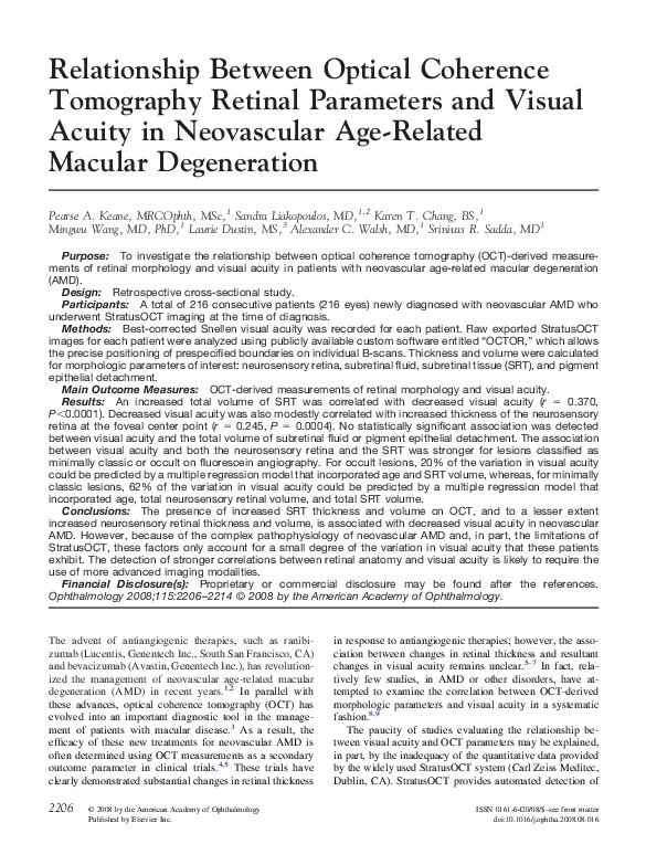(PDF) Relationship between optical coherence tomography retinal ...