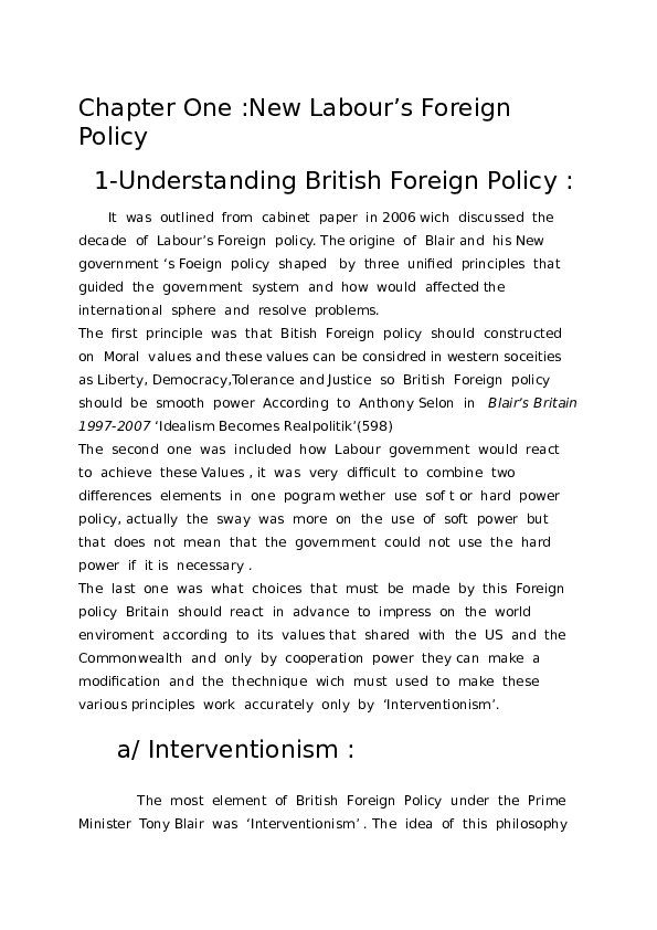 (DOC) british foreign policy