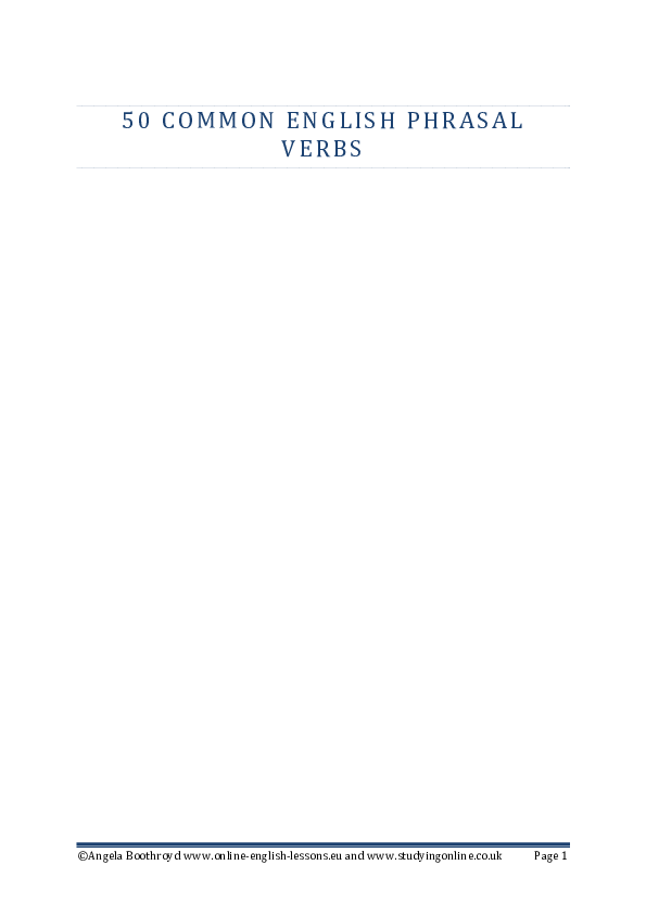  PDF 50 common English phrasal verbs Jode Borome Jacques Academia edu