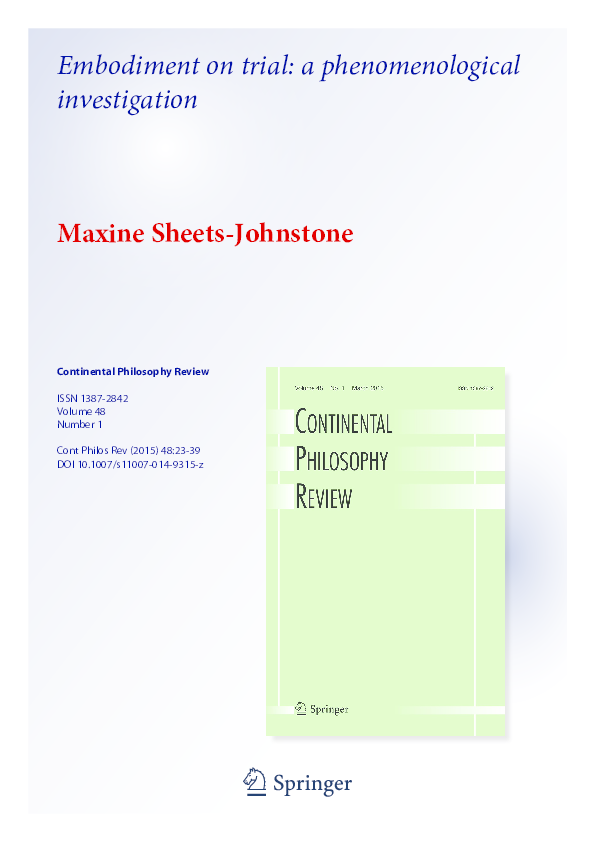 (PDF) Embodiment on Trial A Phenomenological Investigation Maxine