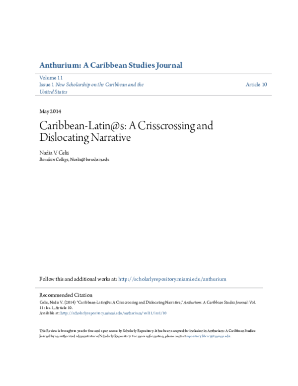 Pdf Hispanic Caribbean Literature Of Migration Narratives Of Pdf Hispanic Caribbean Literature Of Migration Narratives Of