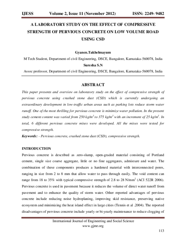(PDF) A LABORATORY STUDY ON THE EFFECT OF COMPRESSIVE STRENGTH OF ...