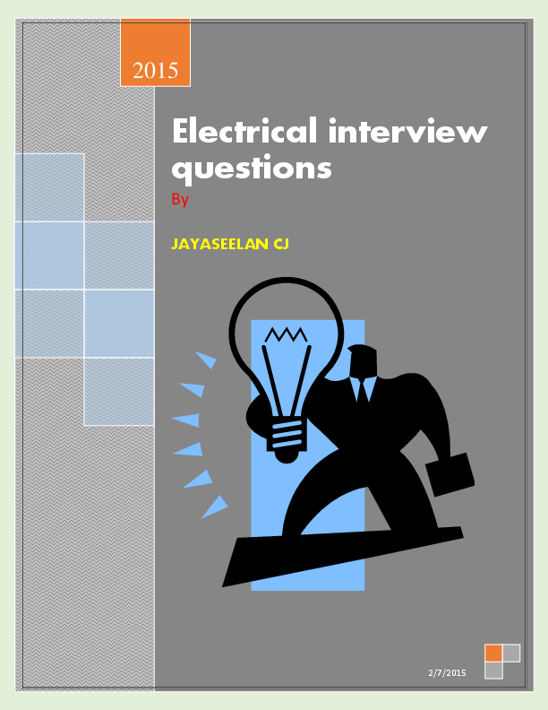 (PDF) Electrical interview question C J Jayaseelan Academia.edu