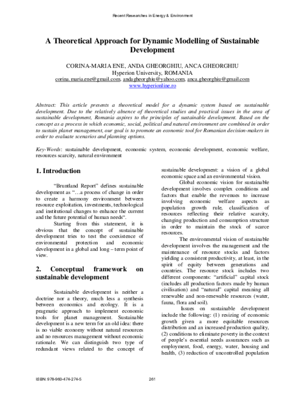 (PDF) A Theoretical Approach for Dynamic Modelling of Sustainable ...