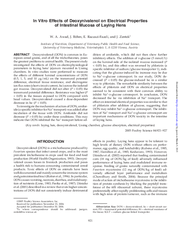 (PDF) In Vitro Effects of Deoxynivalenol on Electrical Properties of ...