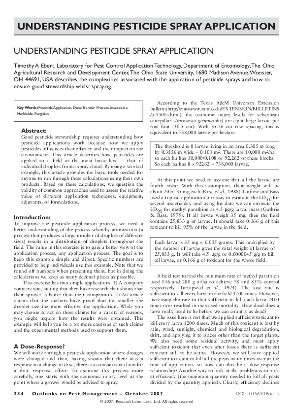 (PDF) Understanding pesticide spray application