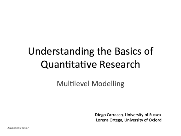 (PDF) Understanding the Basics of Quantitative Research: Multilevel ...