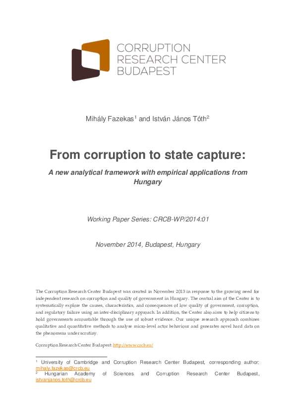 (PDF) From corruption to state capture : A new analytical framework ...