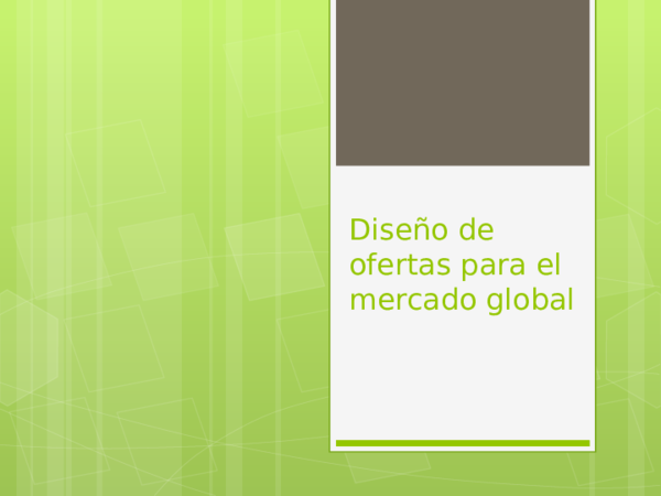 Diseño De Ofertas Para El Mercado Global