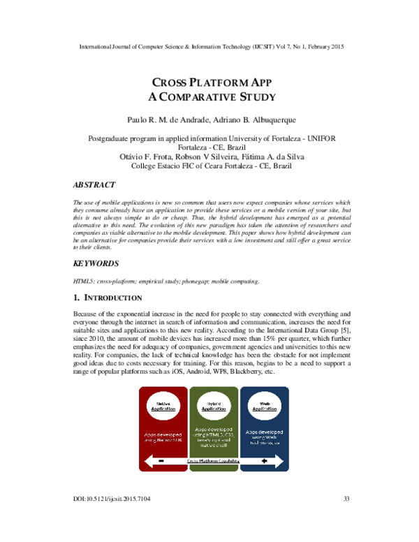 (PDF) CROSS PLATFORM APP A COMPARATIVE STUDY