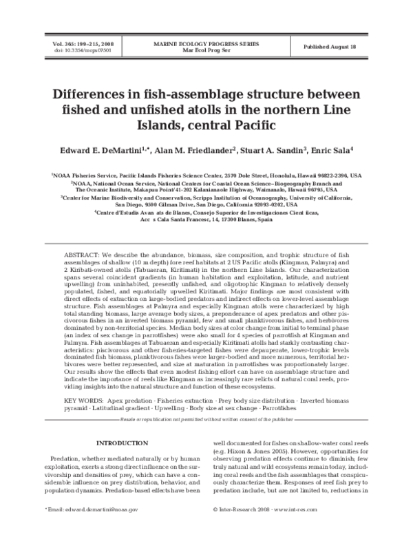 (PDF) Differences in fishassemblage structure between fished and