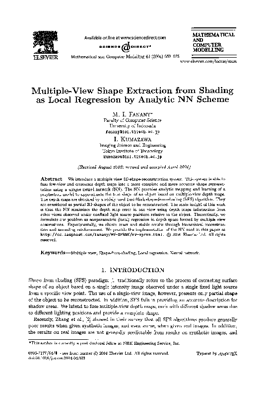 (PDF) Multiple-view shape extraction from shading as local regression ...