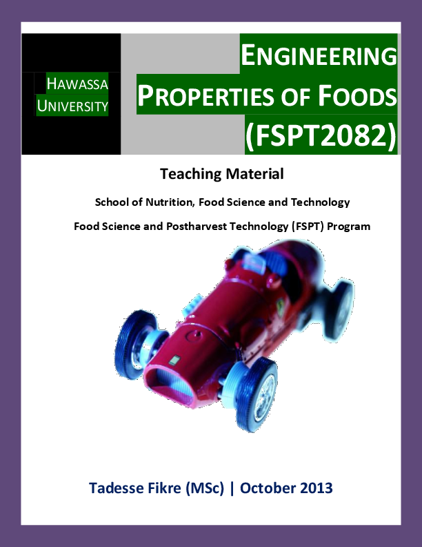 (PDF) Engineering Properties of Foods (Teaching Note) Tadesse F