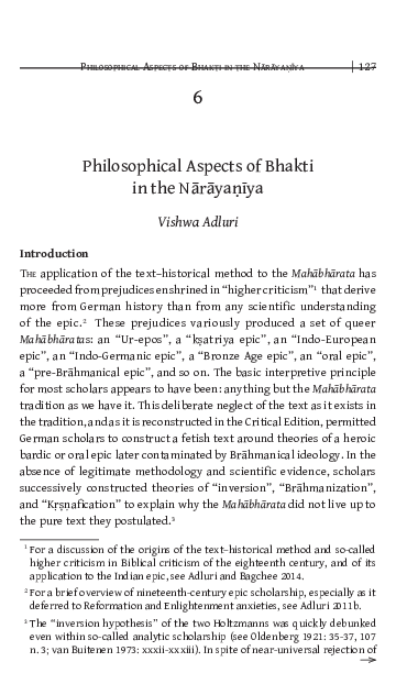 Philosophical Aspects of Bhakti in the Nārāyaṇīya
