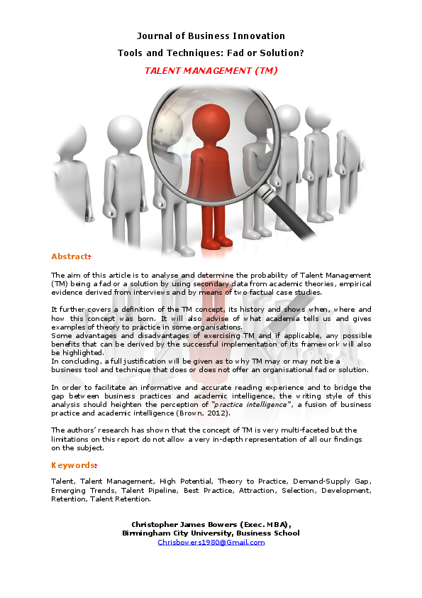 PDF) Talent Management - Fad or Solution?