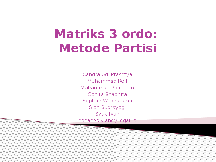 (PPT) matriks 3 ordo metode partisi