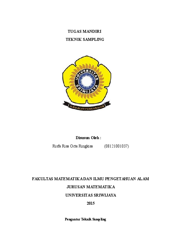 (DOC) TUGAS MANDIRI TEKNIK SAMPLING Rika Apriani