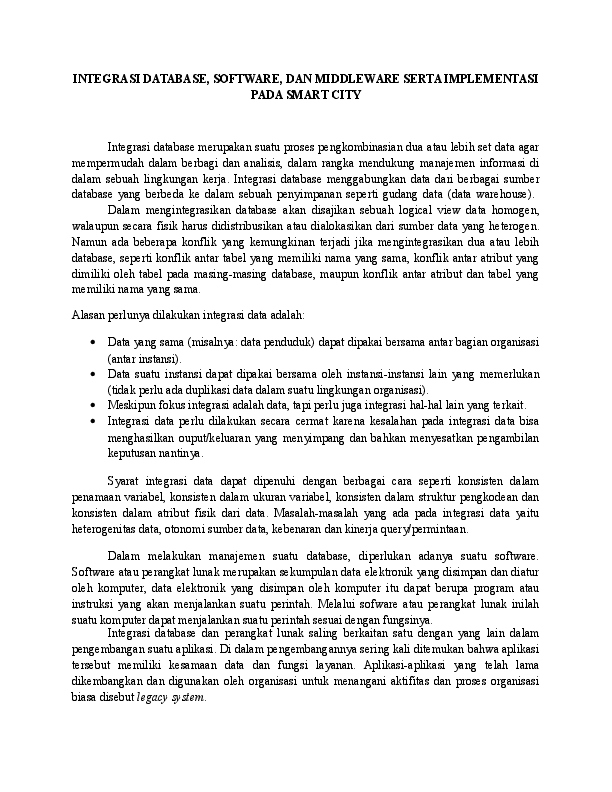 (DOC) INTEGRASI DATABASE, SOFTWARE, DAN MIDDLEWARE SERTA IMPLEMENTASI ...