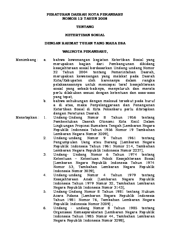(PDF) Perda Kota Pekanbaru
