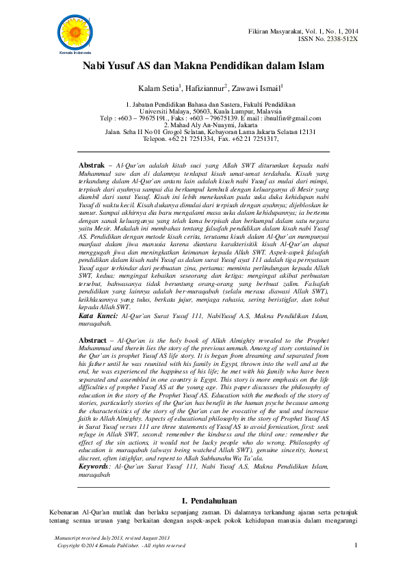 Pelajaran Yang Dapat Diambil Dari Kisah Nabi Yusuf Cara