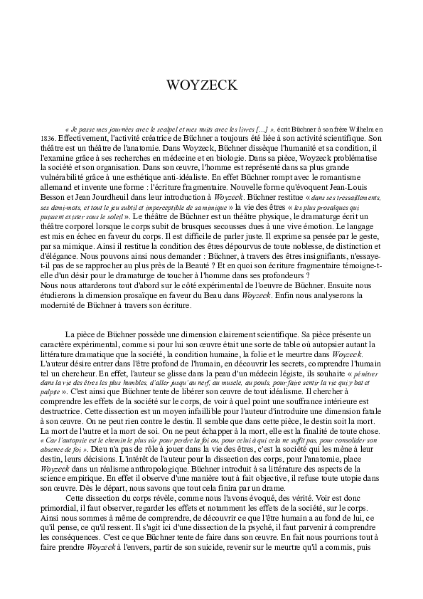 Woyzeck summary scene by scene image