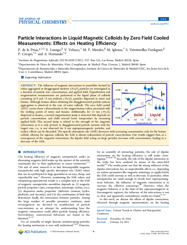 (PDF) Particle Interactions in Liquid Magnetic Colloids by Zero Field ...
