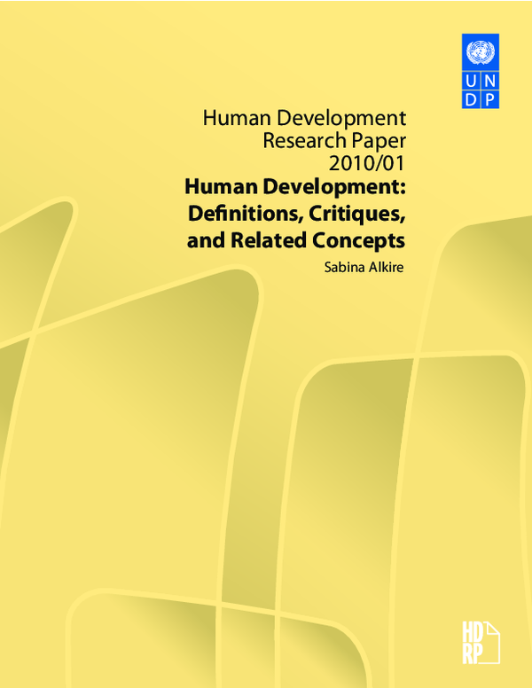 (PDF) Human Development Research Paper 2010/01 Human Development ...
