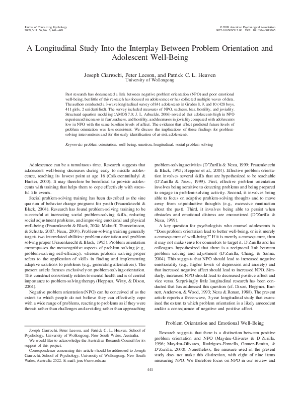 A Longitudinal Study Into the Interplay Between Problem Orientation and ...
