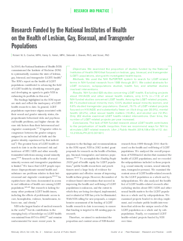 (PDF) Research Funded by the National Institutes of Health on the ...