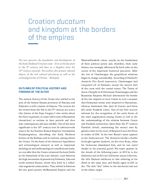 M. Petrinec, M. Vicelja, Croatian ducatum and kingdom at the borders of the empires (english version)