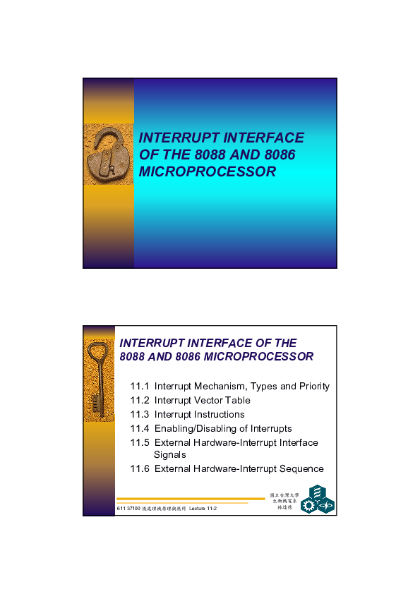 INTERRUPT INTERFACE OF THE 8088 AND 8086 MICROPROCESSOR