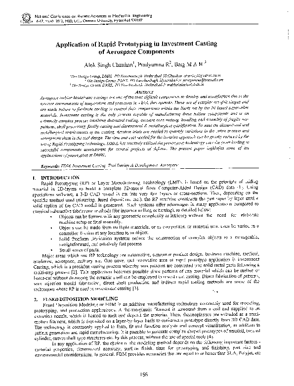 (PDF) Application of Rapid Prototyping in Investment Casting of ...