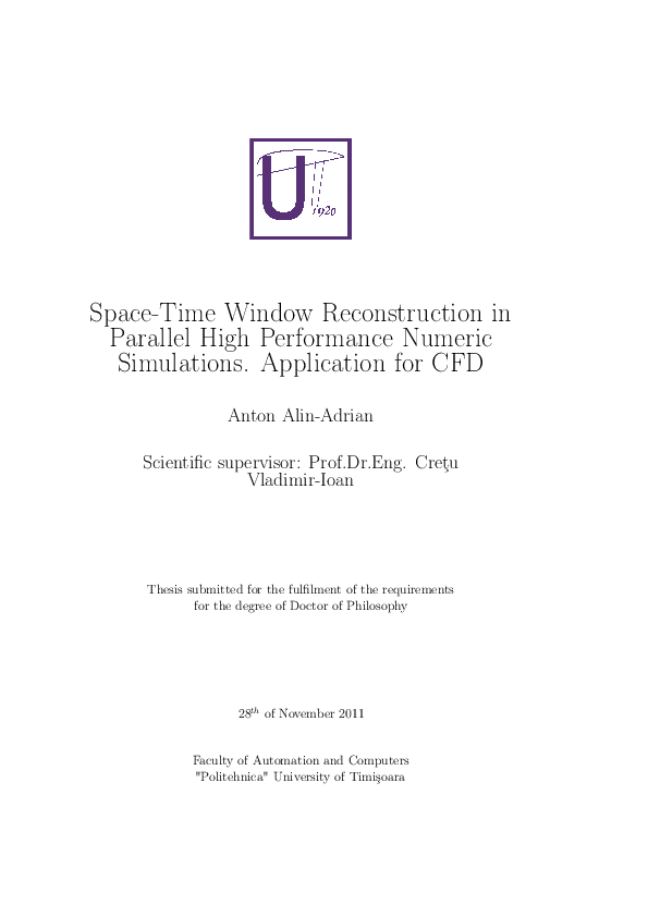 (PDF) Space-Time Window Reconstruction in Parallel High Performance ...